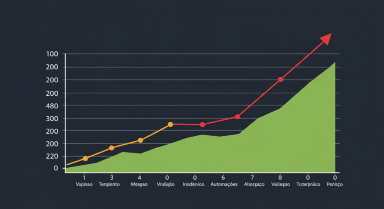 Um gráfico mostrando a melhoria nas vendas após a implementação de automações de marketing.